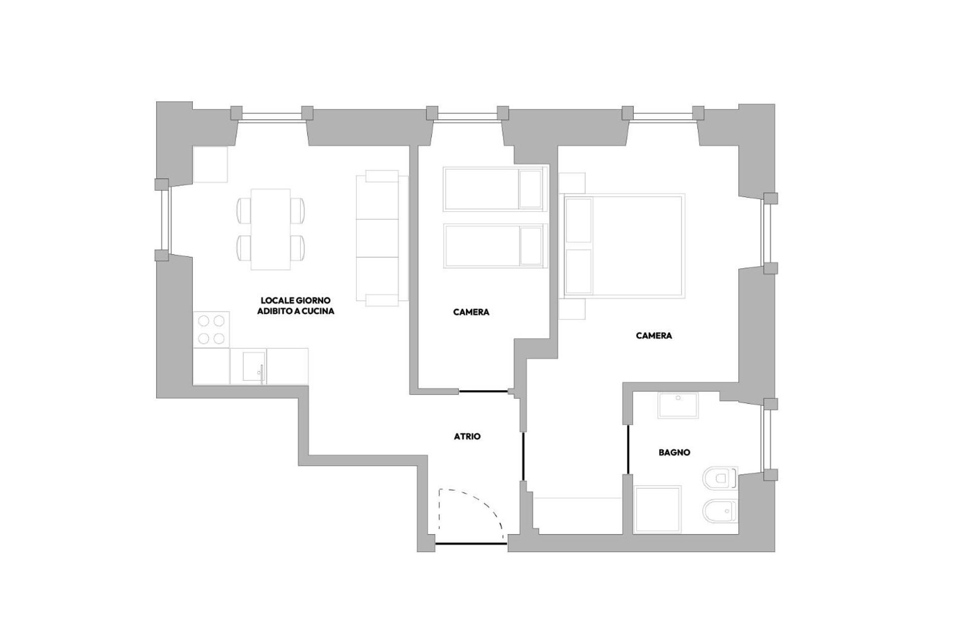 Appartamento con 2 Camere da Letto
