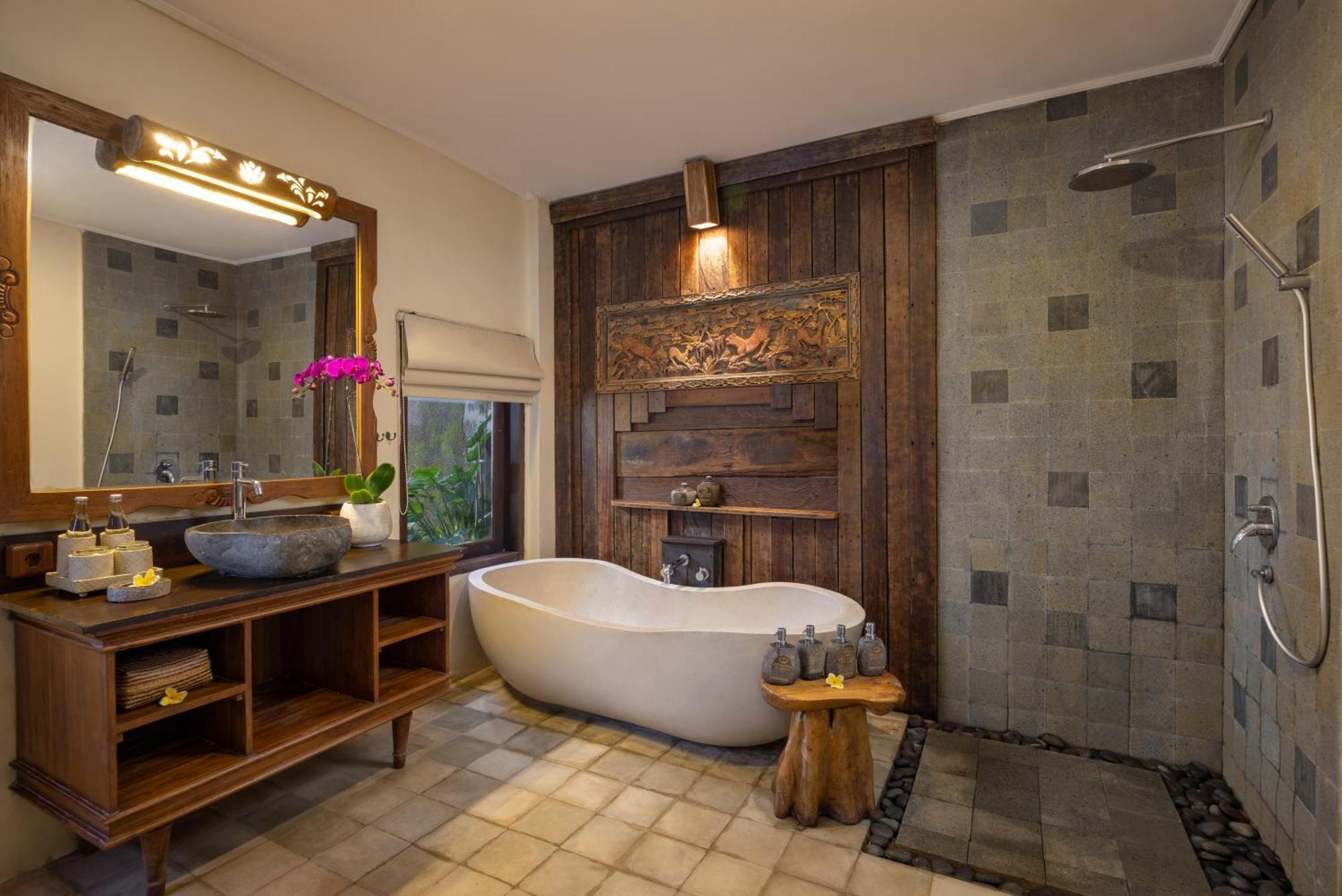 Wooden One-Bedroom Pool Villa Living Room