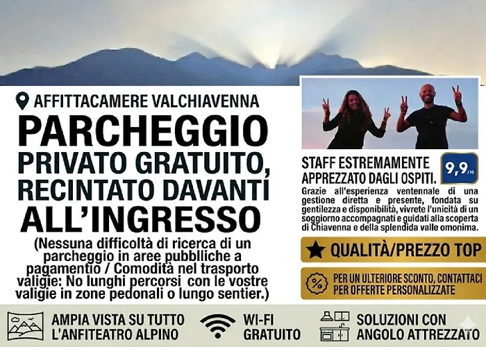 AFFITTACAMERE VALCHIAVENNA - Foresteria Lombarda con PARCHEGGIO PRIVATO SUL POSTO! Apprezzata Gestione Familiare dal 2012, Qualità-Prezzo TOP! Guest-House with PRIVATE PARKING ON SITE! Appreciated Family Management since 2012, Quality-Price TOP!